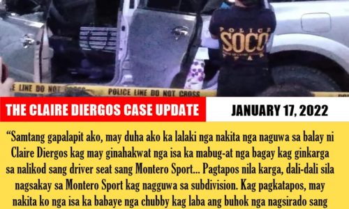 EXCLUSIVE | Alyas toto nga testigo sa Claire Diergos case, nagsaysay sang iya nakita sang Oktubre 25, 2021