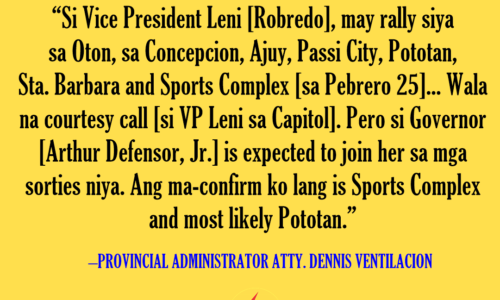 Presidential Candidate, VP Leni Robredo, may rally sa nagkalain-lain nga lugar sa Iloilo