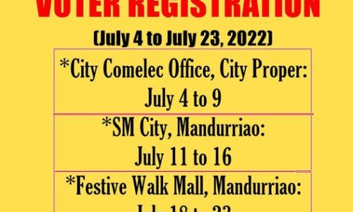 3 ka venues sa Iloilo City, hiwatan sang voter registration para sa 2022 BSKE