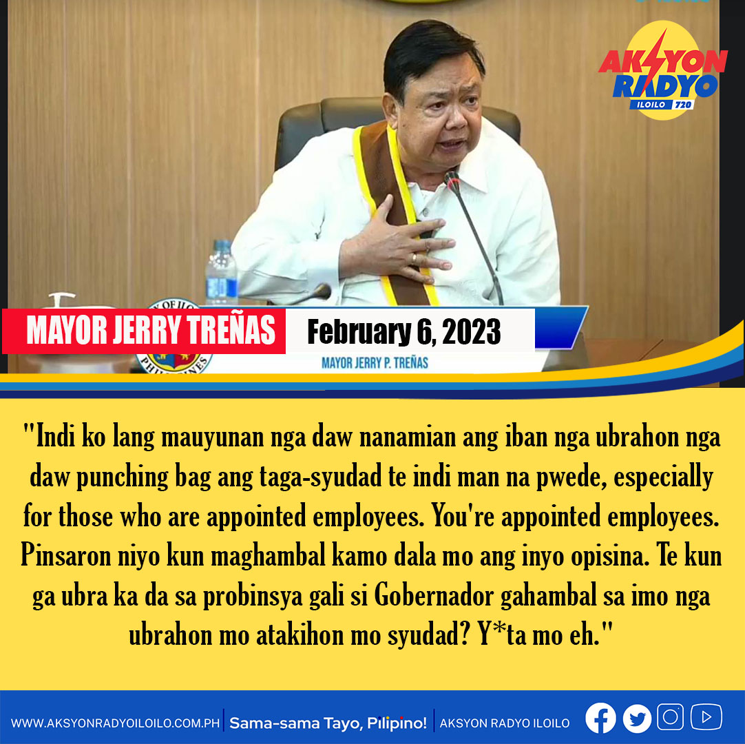 Iloilo City Mayor Jerry Treñas nakapamuyayaw tungod sa mga nagahimo nga ‘punching bag’ sa taga-siyudad