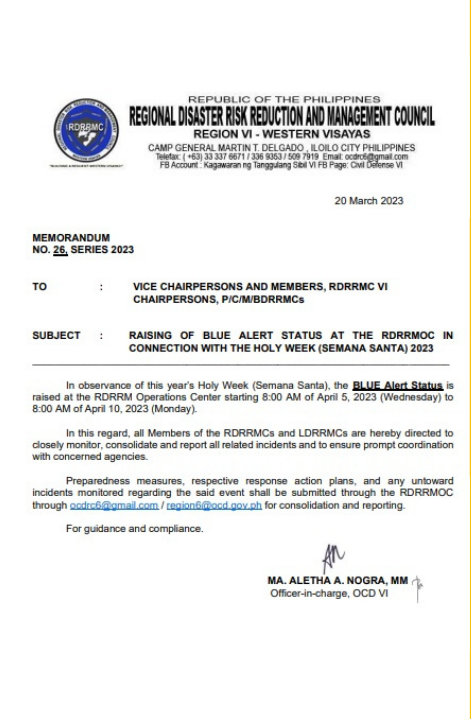 OCD 6 naka-blue alert status sa Semana Santa