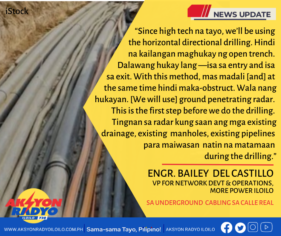Bag-o nga teknolohiya gamiton sang MORE Power sa underground cabling sa Calle Real