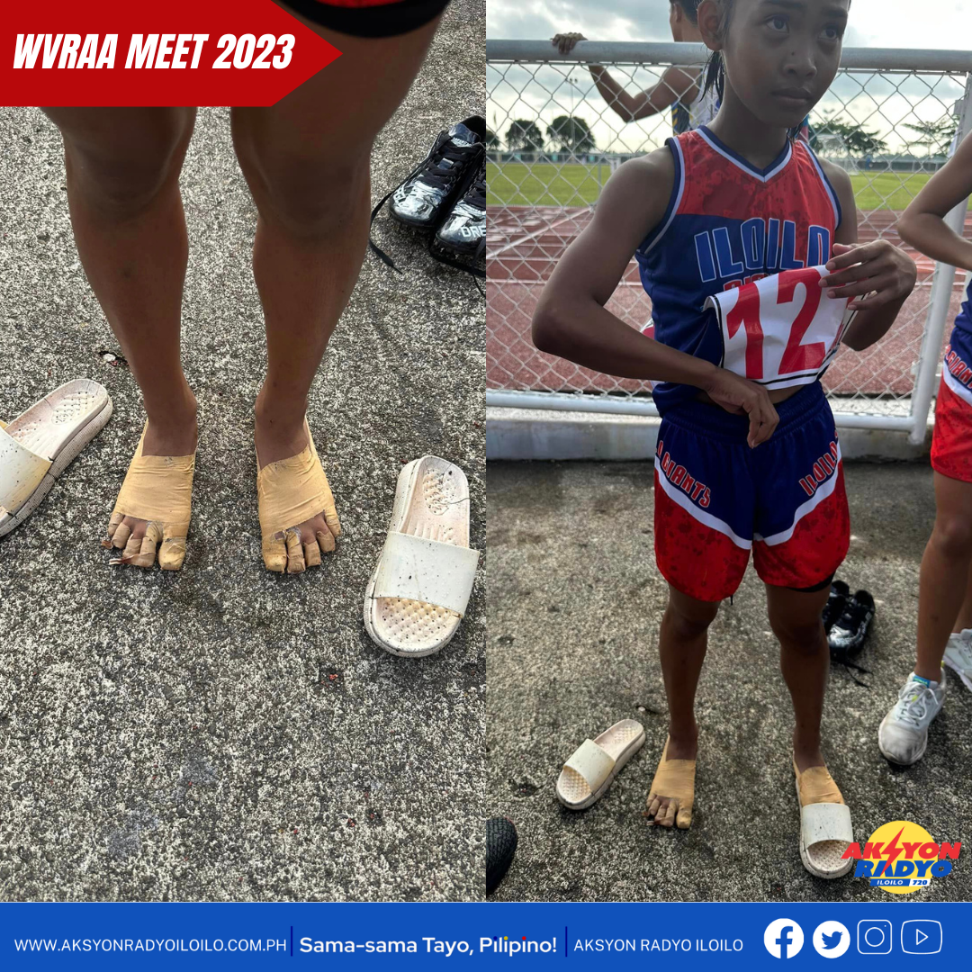 Pambato sang Iloilo sa 400-meter heats Elementary girls category nagdalagan nga nakatiniil