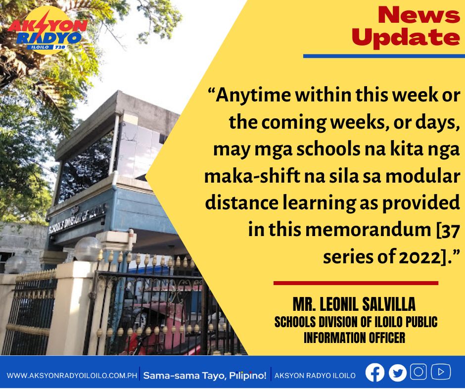 Mga eskwelahan sa Iloilo amat-amat na nga makasaylo sa distance learning tungod sang sobra ka init nga tiempo