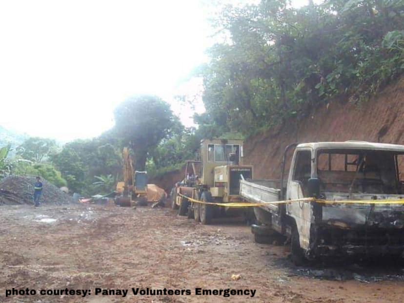 Truck kag iban pa nga heavy equipment ginsunog sang mga armado nga lalaki sa Leon