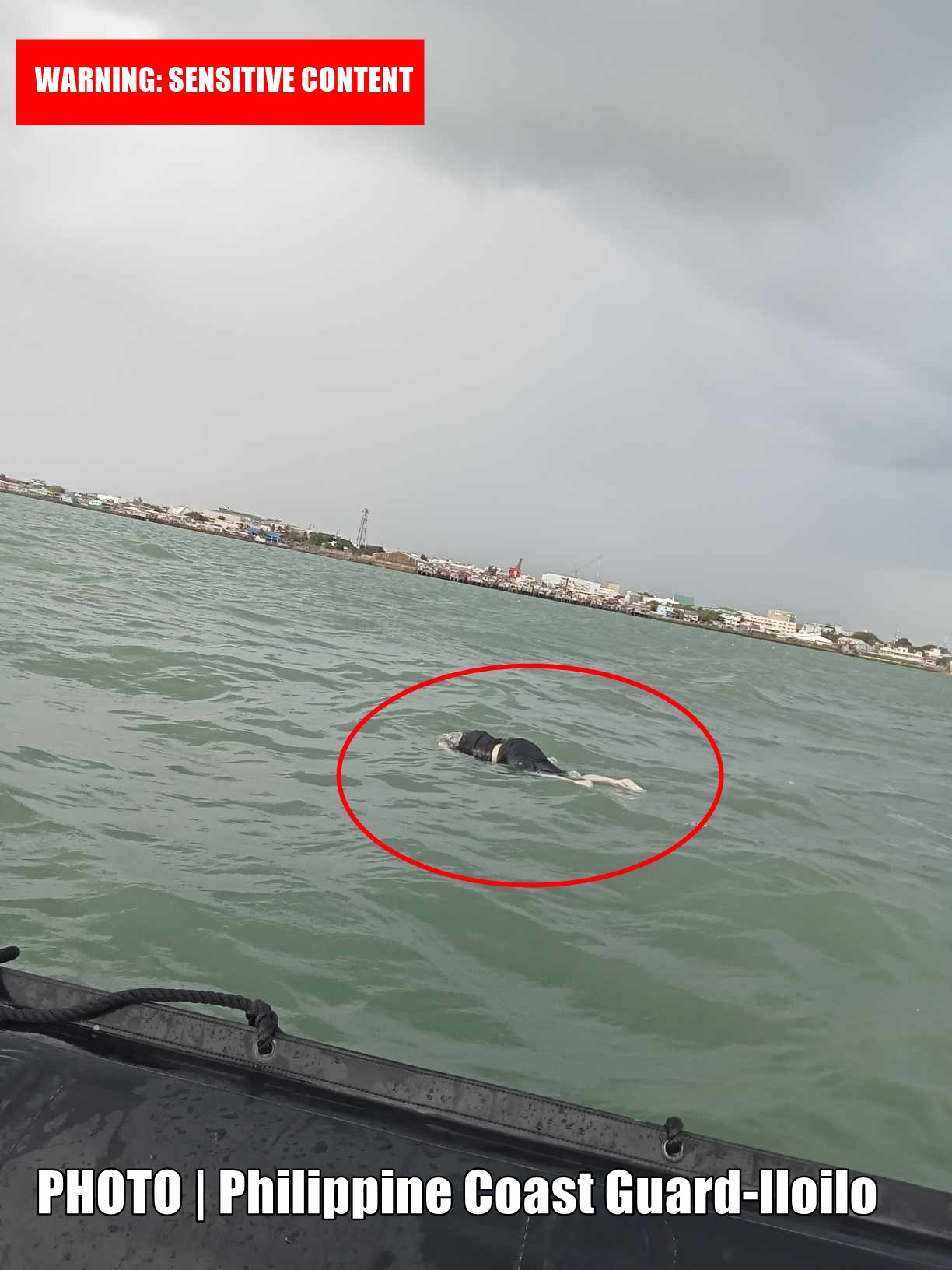 Bangkay nga nasapwan nga nagalutaw sa tunga sang Iloilo City kag Guimaras ginkumpirmar sang pamilya nga amo ang lalaki nga naglumpat sa fiber boat sang Agosto 4