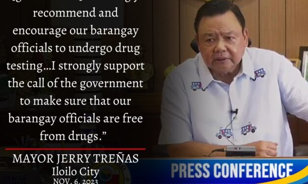 Mga barangay officials ginahaylo ni Iloilo City Mayor Jerry Treñas nga magpaidalum sa drug test