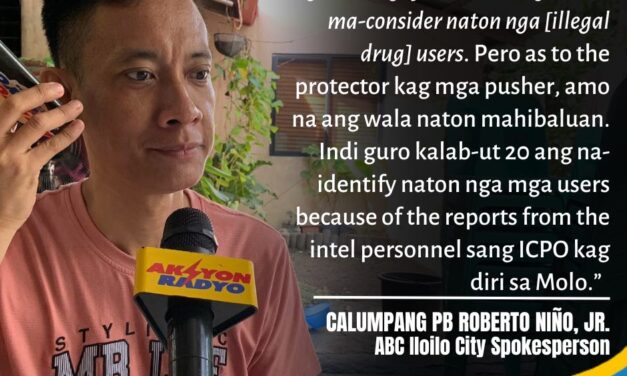 Iloilo City Liga ng mga Barangay Spox, PB Roberto Niño, Jr. nagbuyagyag nga may mga barangay officials sa siyudad nga drug users