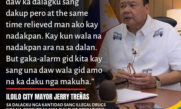 Iloilo City Mayor Jerry Treñas na-alarma sa dalagku nga recoveries sang illegal drugs sa siyudad