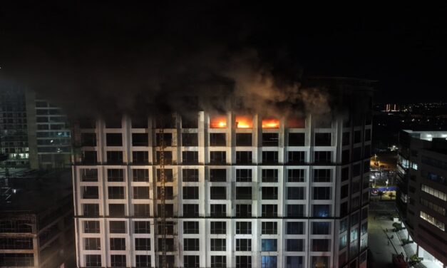 Portion sang ika-11 nga panalgan sang gina-construct nga building sa Megaworld, Mandurriao nasunog