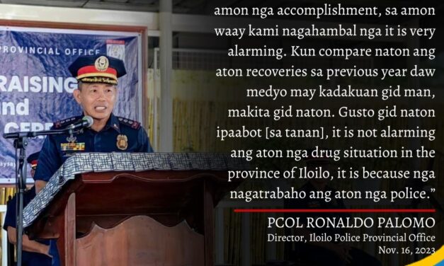 Sitwasyon sang illegal ng druga sa probinsya sang Iloilo indi maka-alarma suno sa IPPO