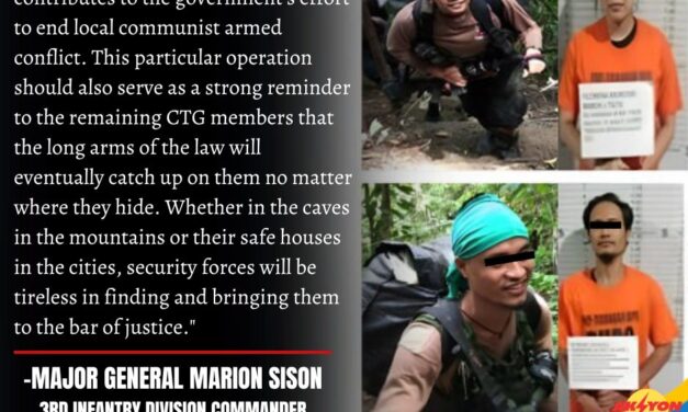 Pagkadakop sa 4 ka high-ranking officials sang Communist Terrorist Group sa Tigbauan gindayaw sang Philippine Army
