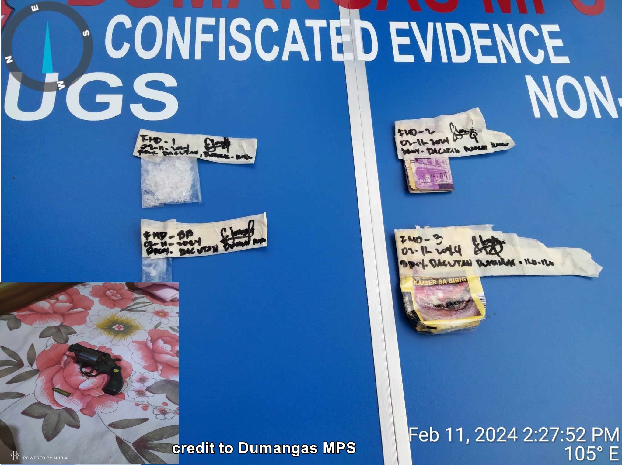 Pusil, bala kag suspected shabu na-recover sa drug buy bust operation sa Dumangas