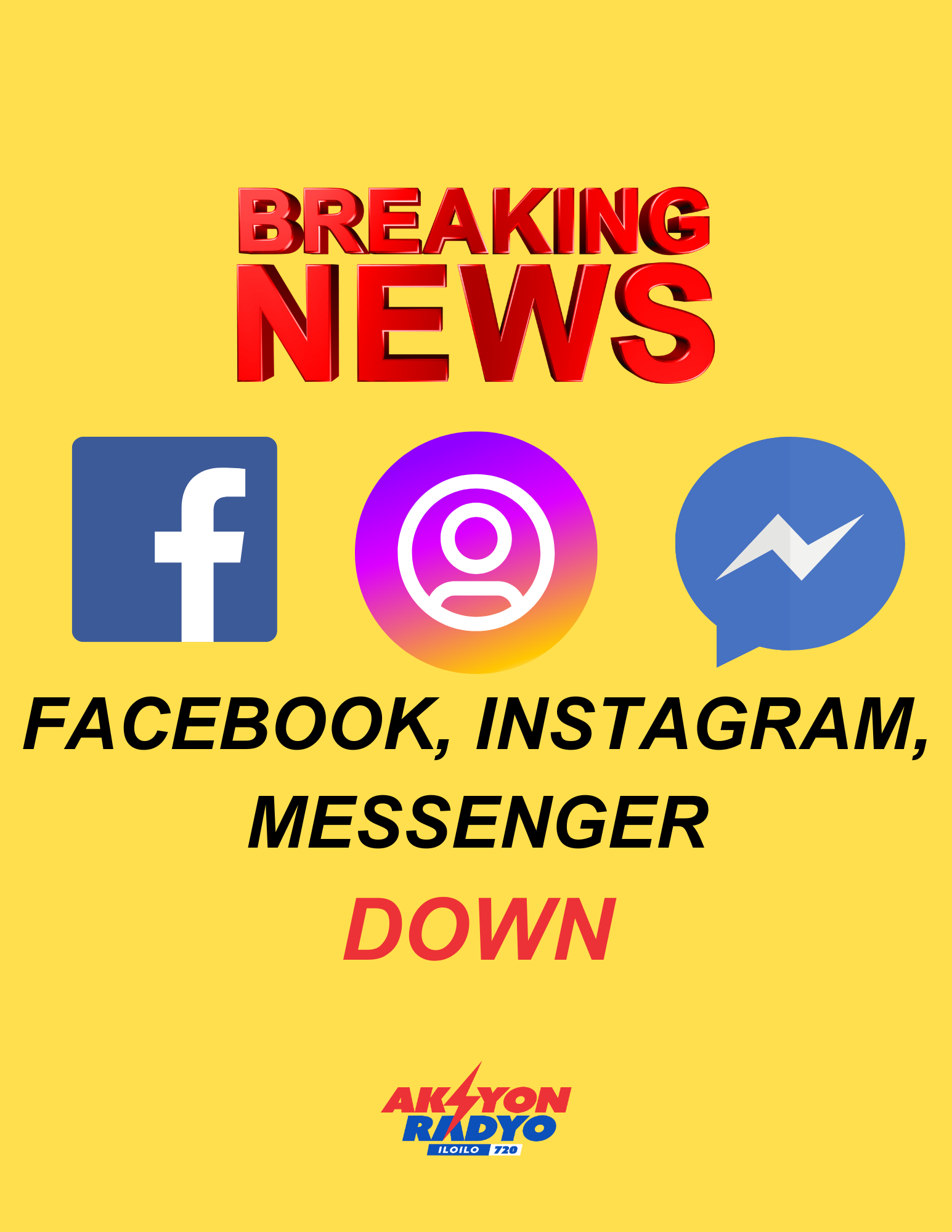 #BREAKING: Facebook, Instagram kag Messenger, indi mabuksan