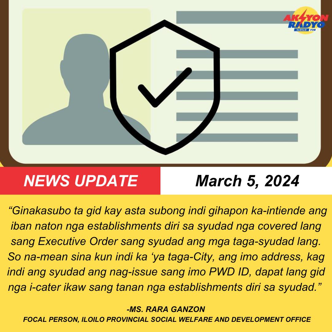 Pila ka PWDs sa probinsya sang Iloilo nagreklamo nga wala ginabaton ang ila PWD ID tungod wala sang security label  – PSWDO