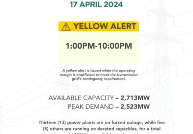 Visayas grid nagapabilin sa Yellow Alert Status subong nga Abril 17