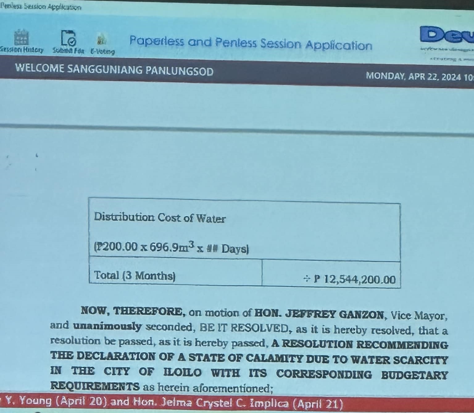 State of calamity gindeklarar sa Iloilo City tungod sa kakulang sang water supply