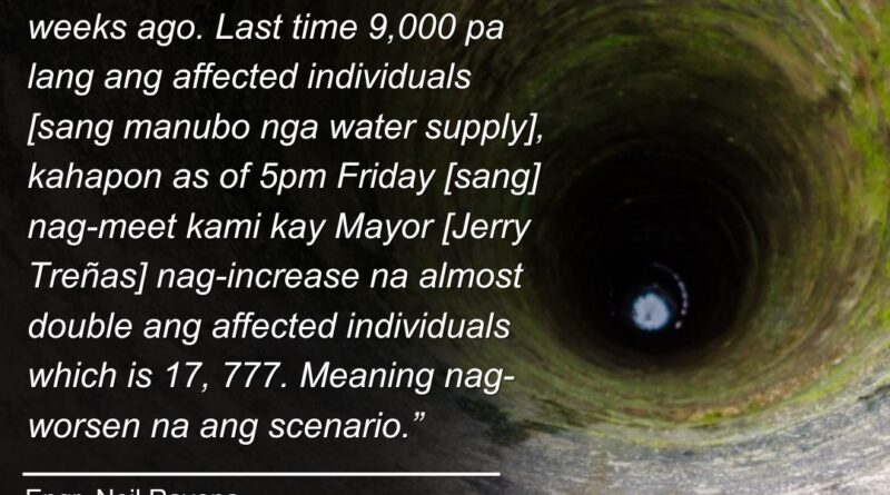 Numero sang mga residente sa Iloilo City nga apektado sang manubo nga water supply tungod sang El Niño nagdoble