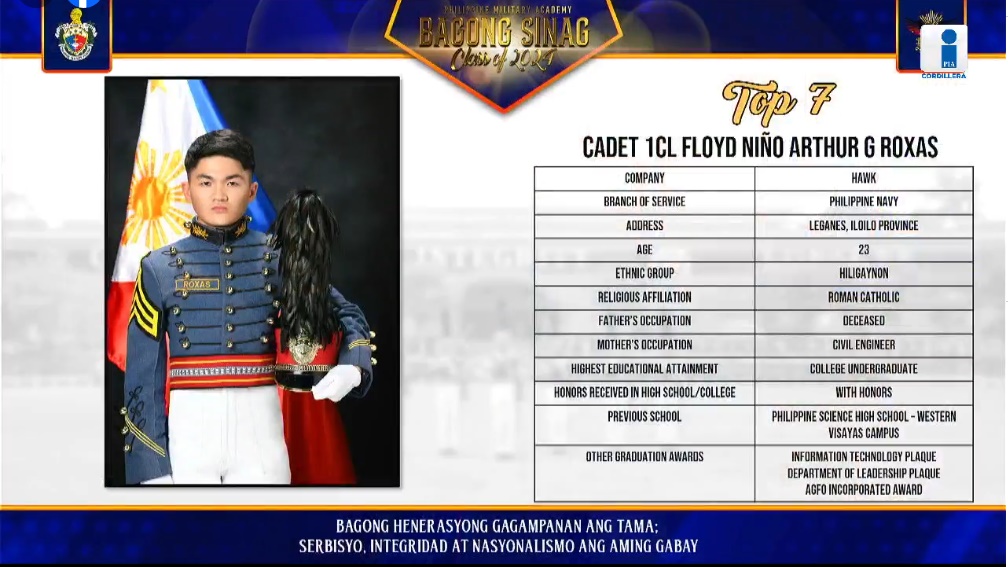 Tumandok sang Leganes, Iloilo Top 7 sa PMA “Bagong Sinag” Class of 2024