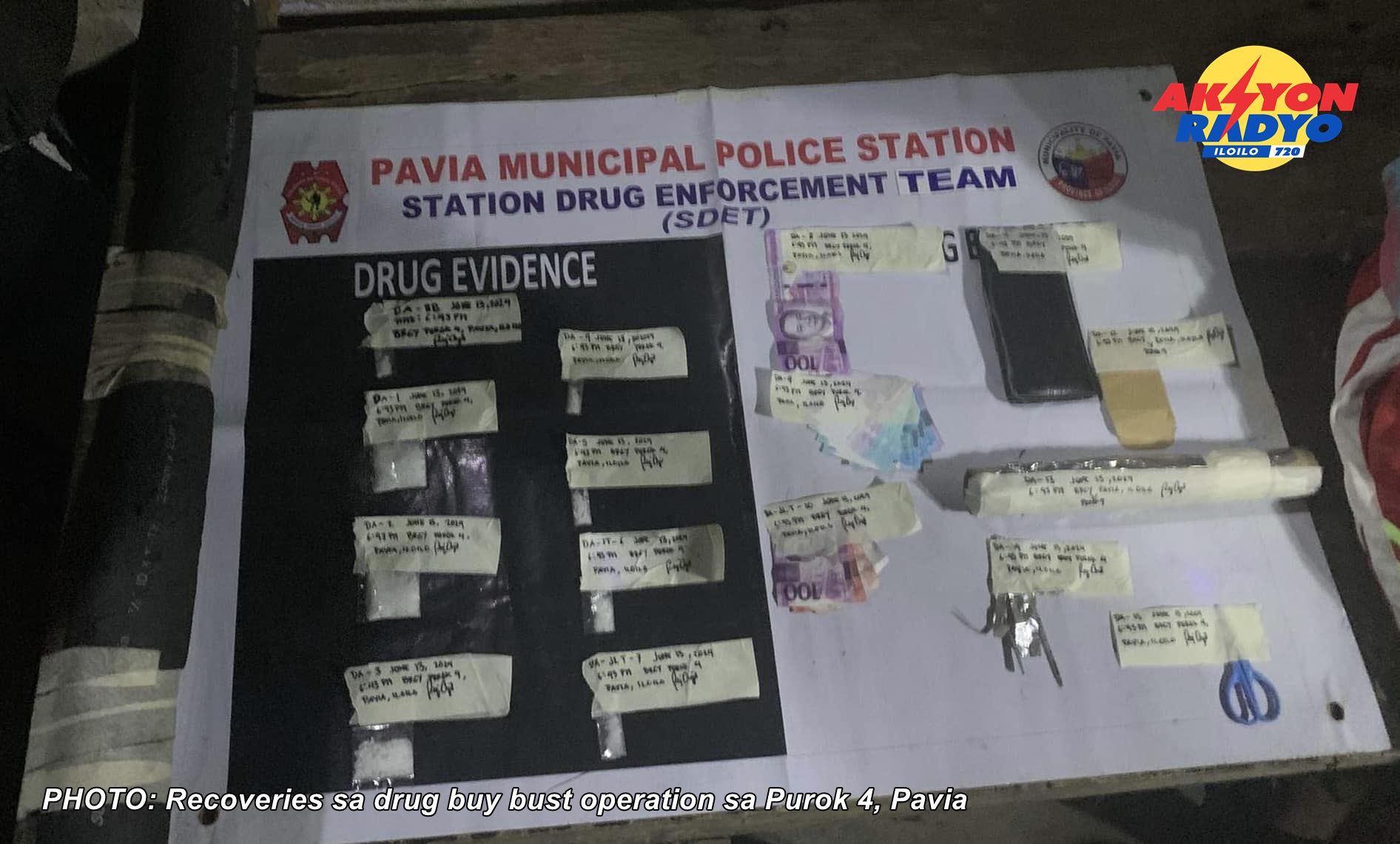4 dakop sa drug buy bust operation sa Pavia; Mga nadakpan naabtan pa sang pulis nga naga-“pot session”