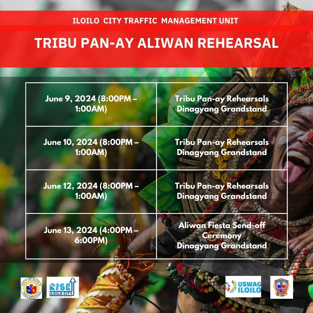 Re-routing sa Iloilo City ipatuman para sa rehearsal kag send-off ceremony sang Tribu Pan-ay nga mapasakop sa Aliwan Fiesta 2024