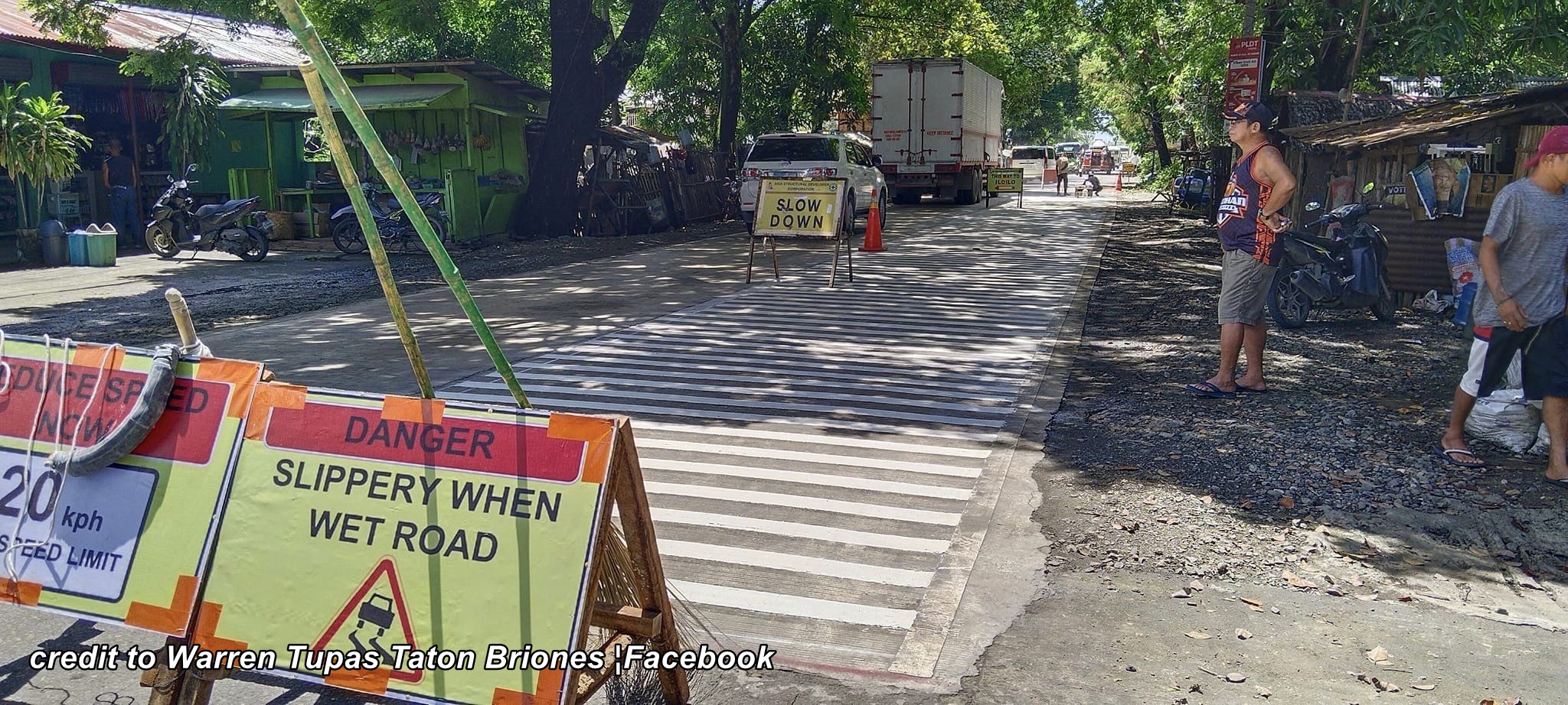 Rumble strips ginbutang sa national highway sa Buyuan, Tigbauan tungod sa sunod-sunod nga vehicular accidents