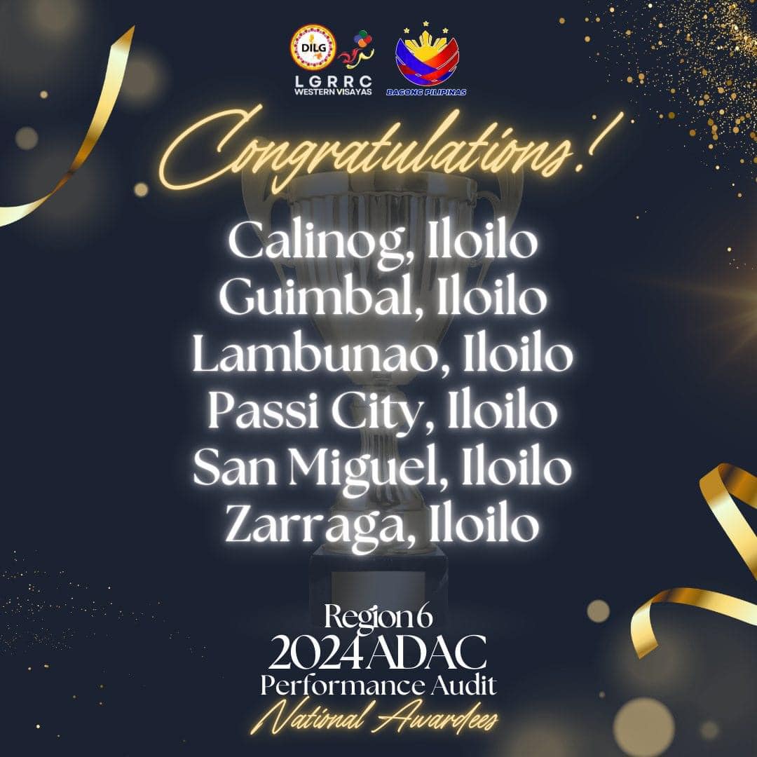 6 ka LGUs sa Iloilo province ginkilala nga national awardees sa 2024 ADAC Performance Audit sang DILG 6