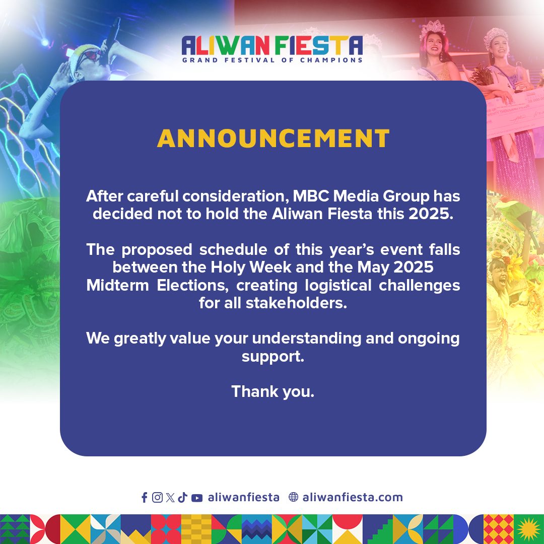 Aliwan Fiesta 2025 ginkanselar sang MBC Media Group