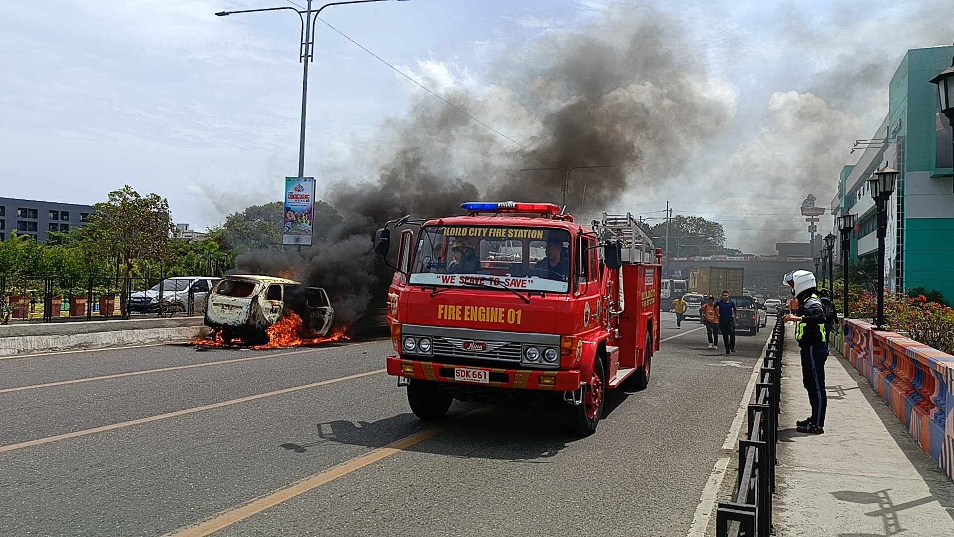 Taxi nasunog sa Diversion Bridge, Mandurriao