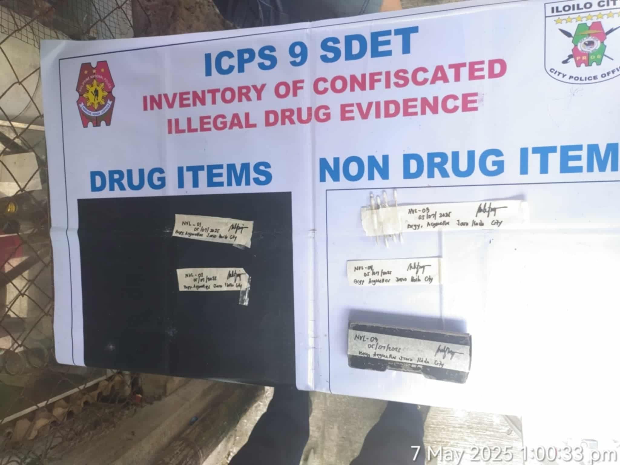 Suspected shabu kag drug paraphernalia nga nasulod sa case sang antipara nakit-an sang barangay tanod sa Jaro