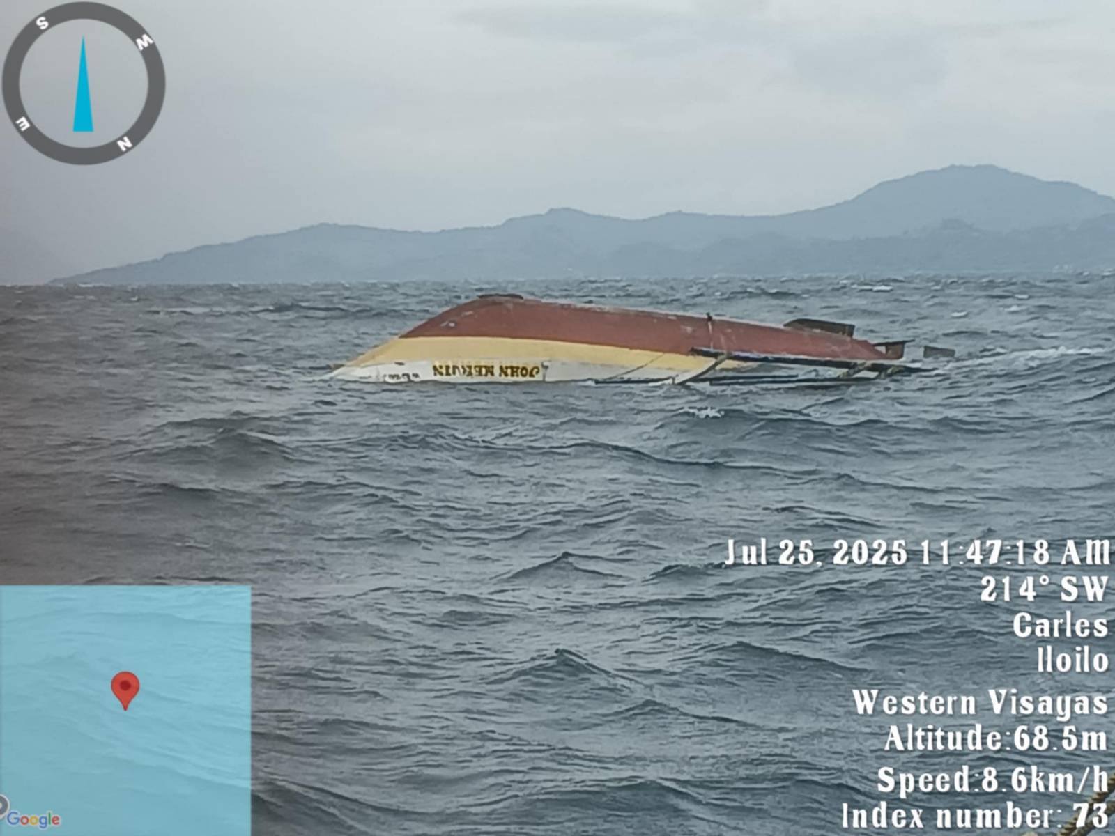 3 ka mangingisda na-rescue sang nagkulob ang ginasakyan nga pumpboat sa baybayon sang Carles