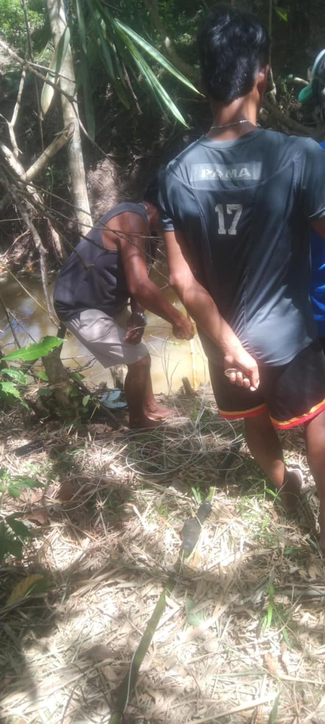 1 patay, 1 na-ospital sang nagpangkuryente sang isda sa sapa sa Dueñas