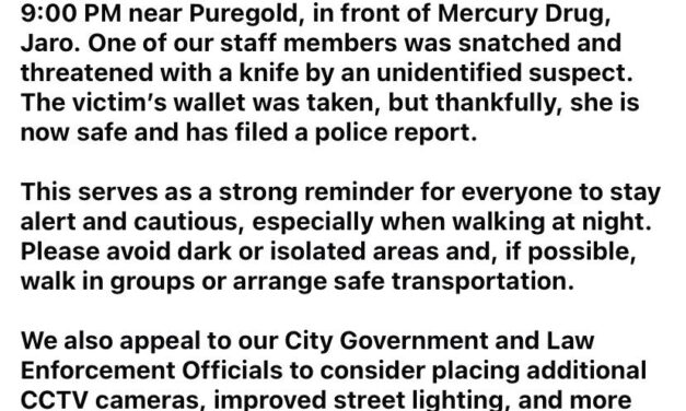 Staff sang cafe sa El98, Jaro nag-report nga gin-holdup