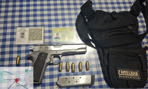 Nagabaligya sang utan arestado sang nakuhaan sang pusil, bala sa San Miguel