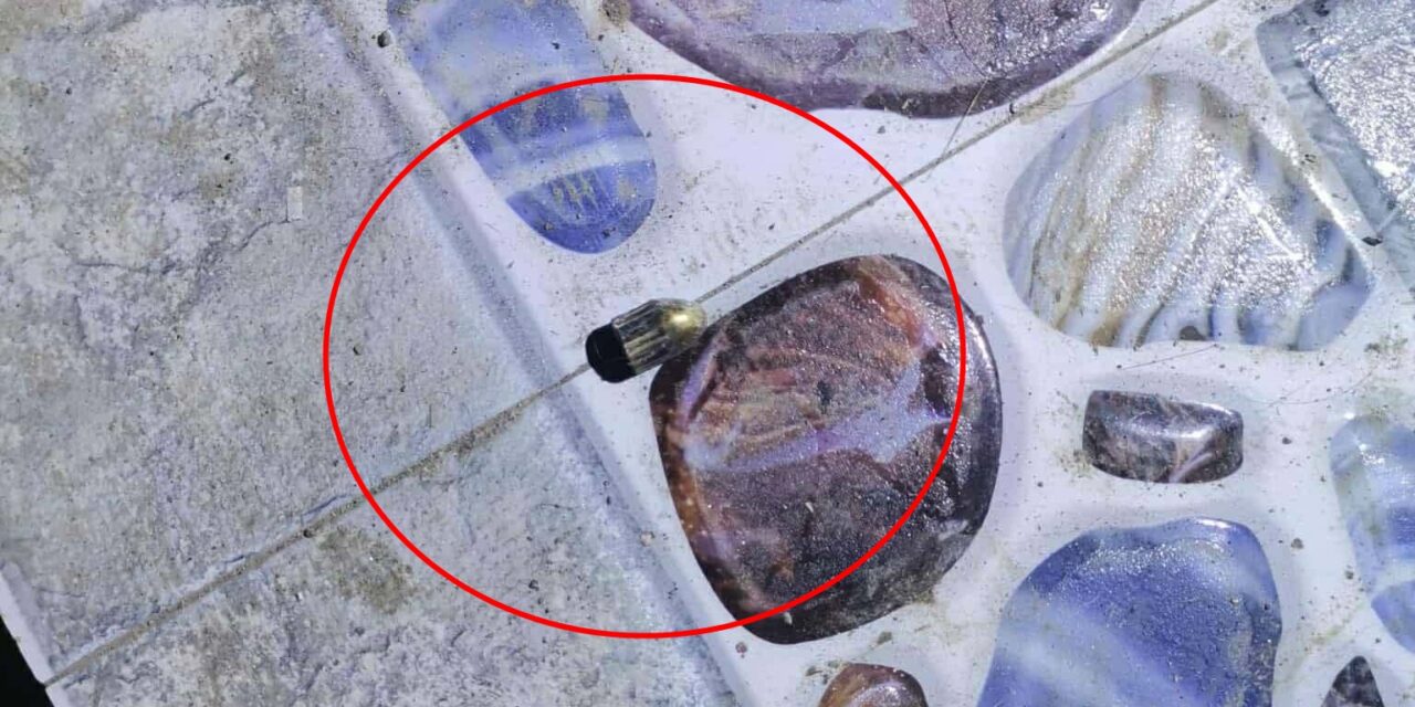 Stray bullet nakit-an sa garahe sang balay sa Mina; Atop sang balay may buho nga inagyan sang bala