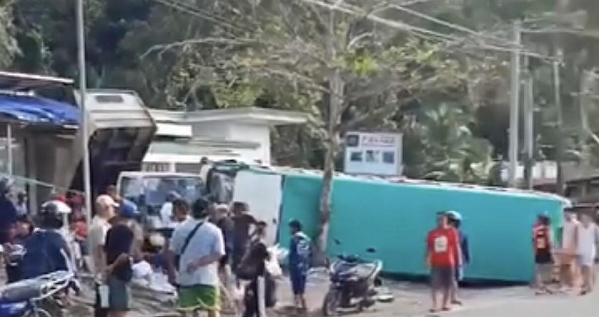 41 napilasan sang nagtakilid ang CBL sa Maribong, Lambunao; preno sang bus naglamsot