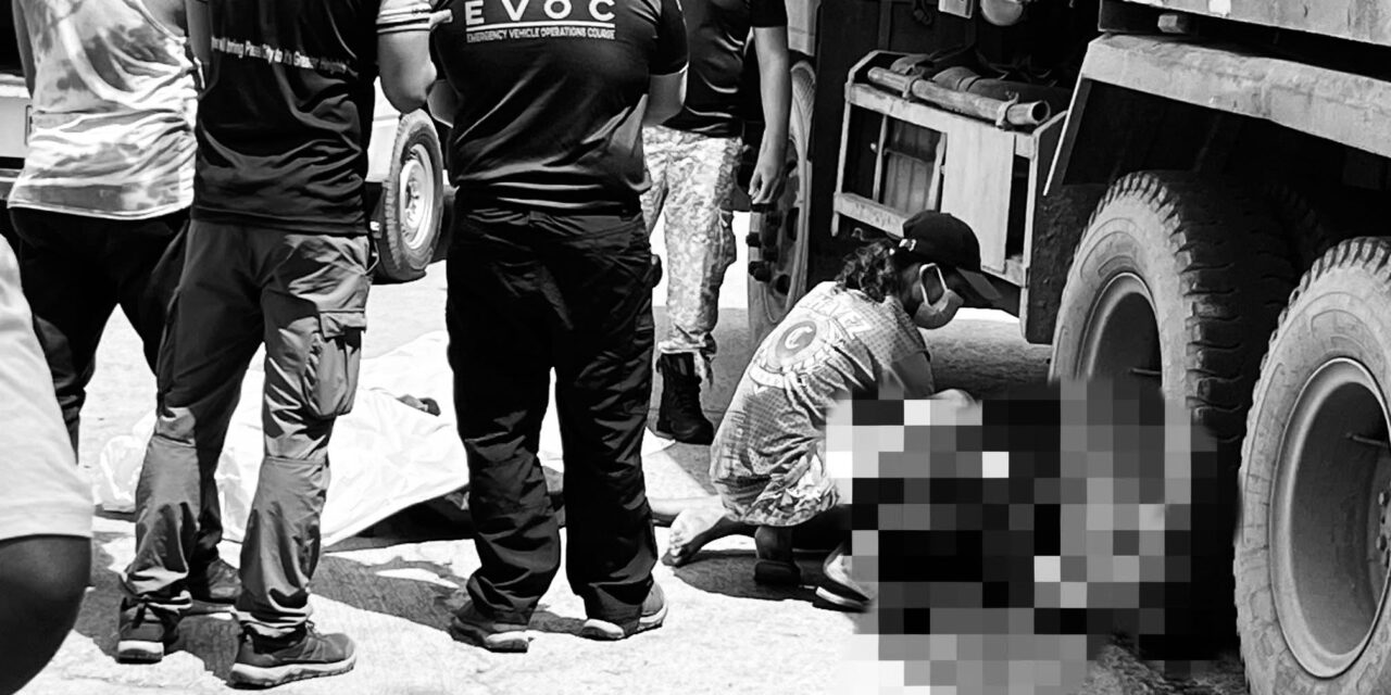 Lalaki nga gulpi lang nagdalagan naipit sang dump truck sa Passi City