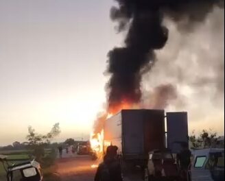 Wing van nasunog sa Zarraga; pahinante nga nagakatulog patay sang wala nakaguwa