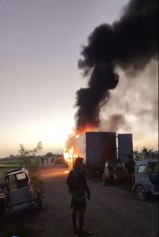 Wing van nasunog sa Zarraga; pahinante nga nagakatulog patay sang wala nakaguwa