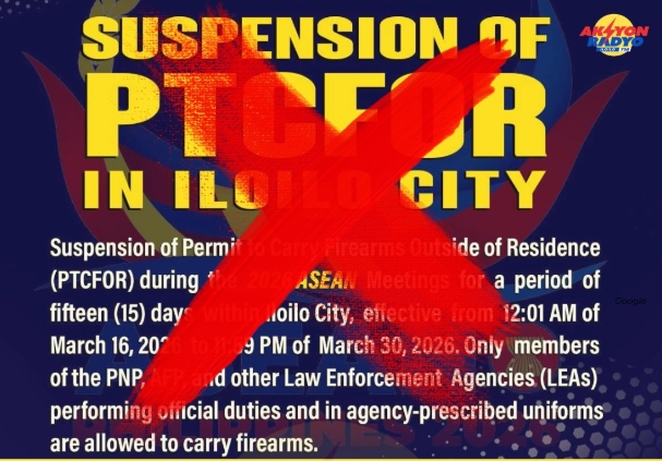 Gun ban sa Iloilo City kanselahon tungod gin-isol ang ASEAN meetings
