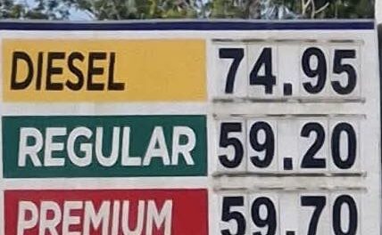 Presyo sang krudo nagahamboy na sa P75 kag P70 kada litro sa gas stations sa Santa Barbara, Leganes kag Zarraga