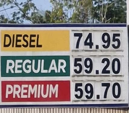 Presyo sang krudo nagahamboy na sa P75 kag P70 kada litro sa gas stations sa Santa Barbara, Leganes kag Zarraga