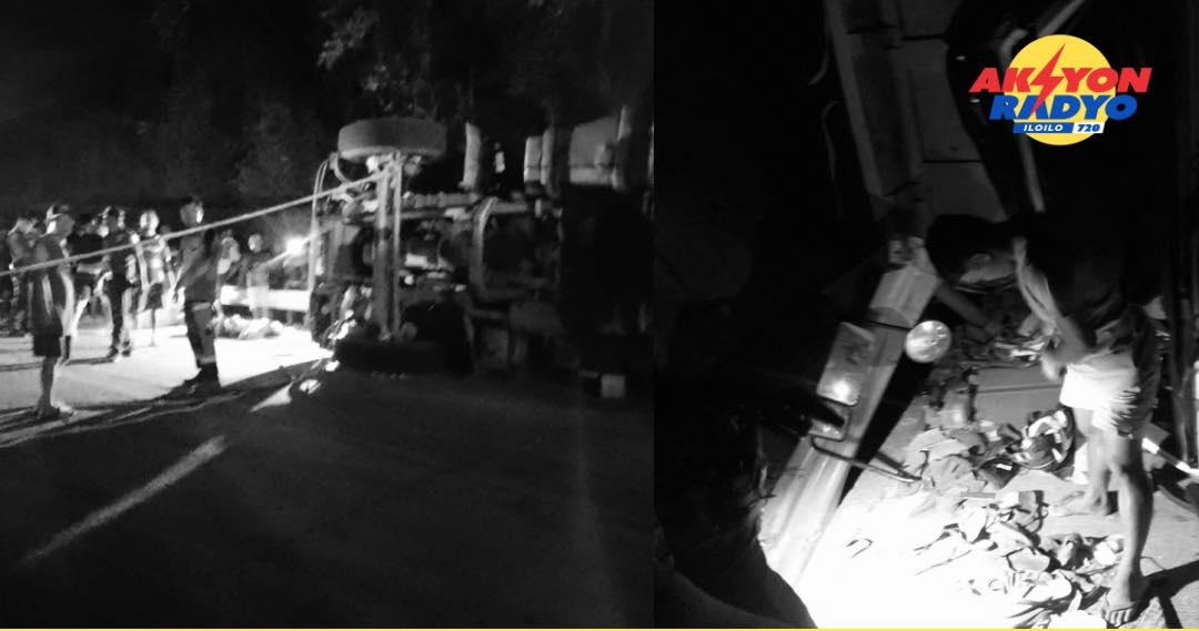 3 patay, 2 pilason sang natumba ang 6-wheeler truck sa Tubungan