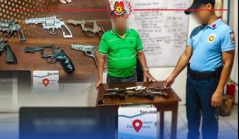 6 ka mga pusil gin-surrender sang barangay official sa mga pulis sa San Joaquin, Iloilo