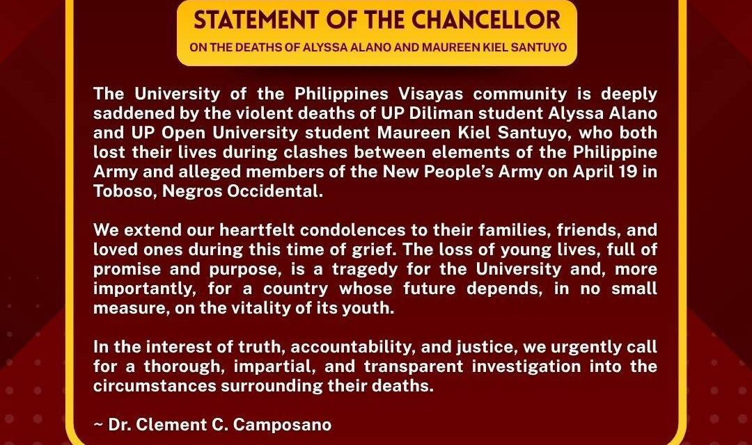 2 ka UP students, lakip sa 19 ka napatay sa encounter sa Negros Occidental