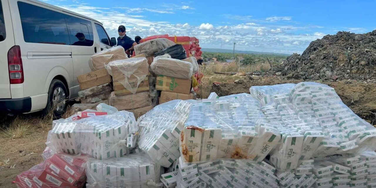 Masobra 6,000 ka reams sang nagakalain-lain nga smuggled nga sigarilyo, gin-dispose sa Calajunan, Mandurriao