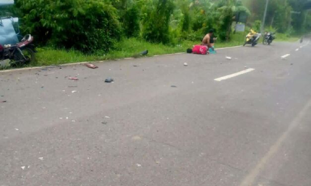 Angkas patay, 3 pilason sang nabungguan sang pick-up ang motorsiklo kag tricycle sa Bingawan; driver nadakpan