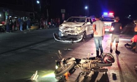 Driver sang motorsiklo patay sang nakabunggo sa Toyota pickup sa Santa Barbara