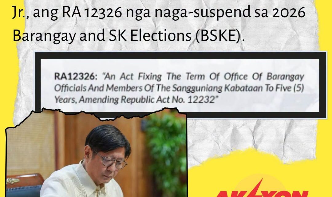 Pag-postpone sang November 2, 2026 Barangay & SK elections pirmado na ni President Ferdinand Marcos, Jr.