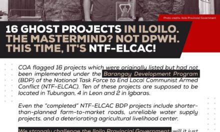 16 ka “ghost” projects sa idalom sang NTF-ELCAC natukiban sa Iloilo province – BAYAN Panay